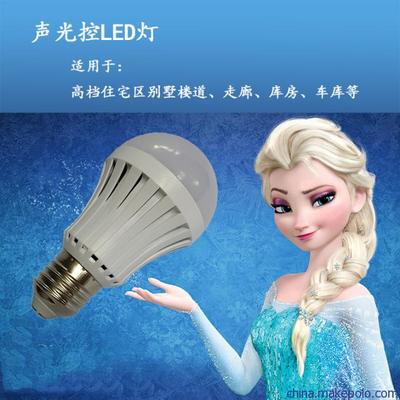 工厂直销LED声光控灯E27螺口 IC恒流驱动，无频闪低光衰的智能照明之选